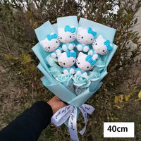 Hello Kitty Bouquet Cartoon Plush Anime Sanrio Rose Soap Flowers Home Wedding Decoration Gift - Lusy Store LLC