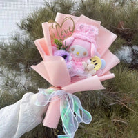 Hello Kitty Bouquet Kawaii Cat Plush Dolls Rose Soap Flowers Graduation Gifts - Lusy Store LLC