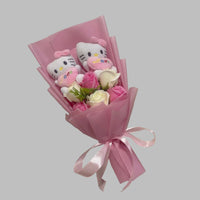 Hello Kitty Bouquet Kawaii Cat Plush Dolls Rose Soap Flowers Graduation Gifts - Lusy Store LLC