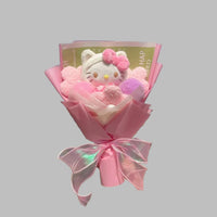 Hello Kitty Bouquet Kawaii Cat Plush Dolls Rose Soap Flowers Graduation Gifts - Lusy Store LLC