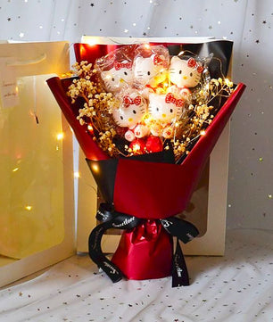 Hello Kitty Bouquet Led Light Bouquet Kawaii Plush Toys Stuffed Flower For Girl HK78-3 - Lusy Store LLC