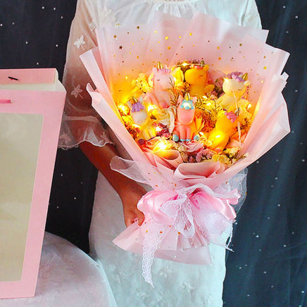Hello Kitty Bouquet Led Light Bouquet Kawaii Plush Toys Stuffed Flower For Girl HK78-3 - Lusy Store LLC