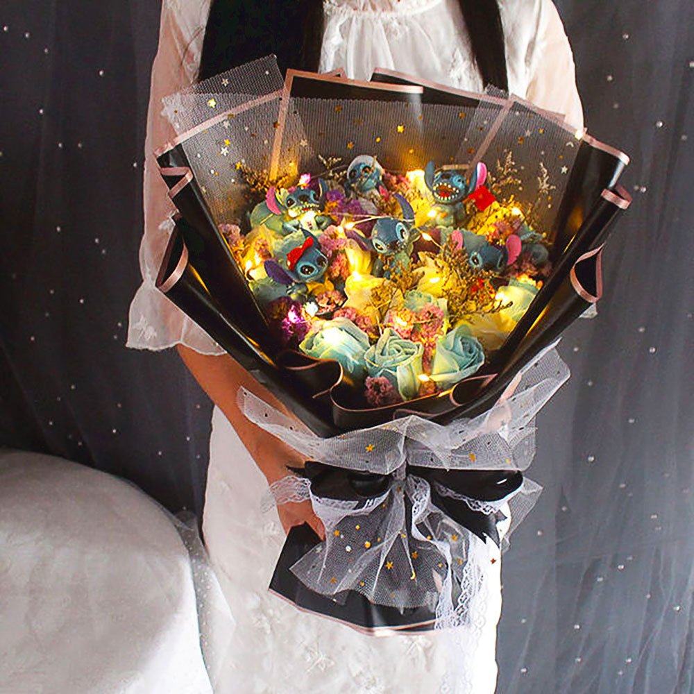 Hello Kitty Bouquet Led Light Bouquet Kawaii Plush Toys Stuffed Flower For Girl HK78-3 - Lusy Store LLC