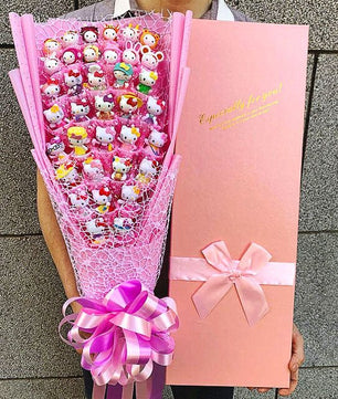 Hello Kitty Bouquet Led Light Bouquet Kawaii Plush Toys Stuffed Flower For Girl HK78 - Lusy Store LLC