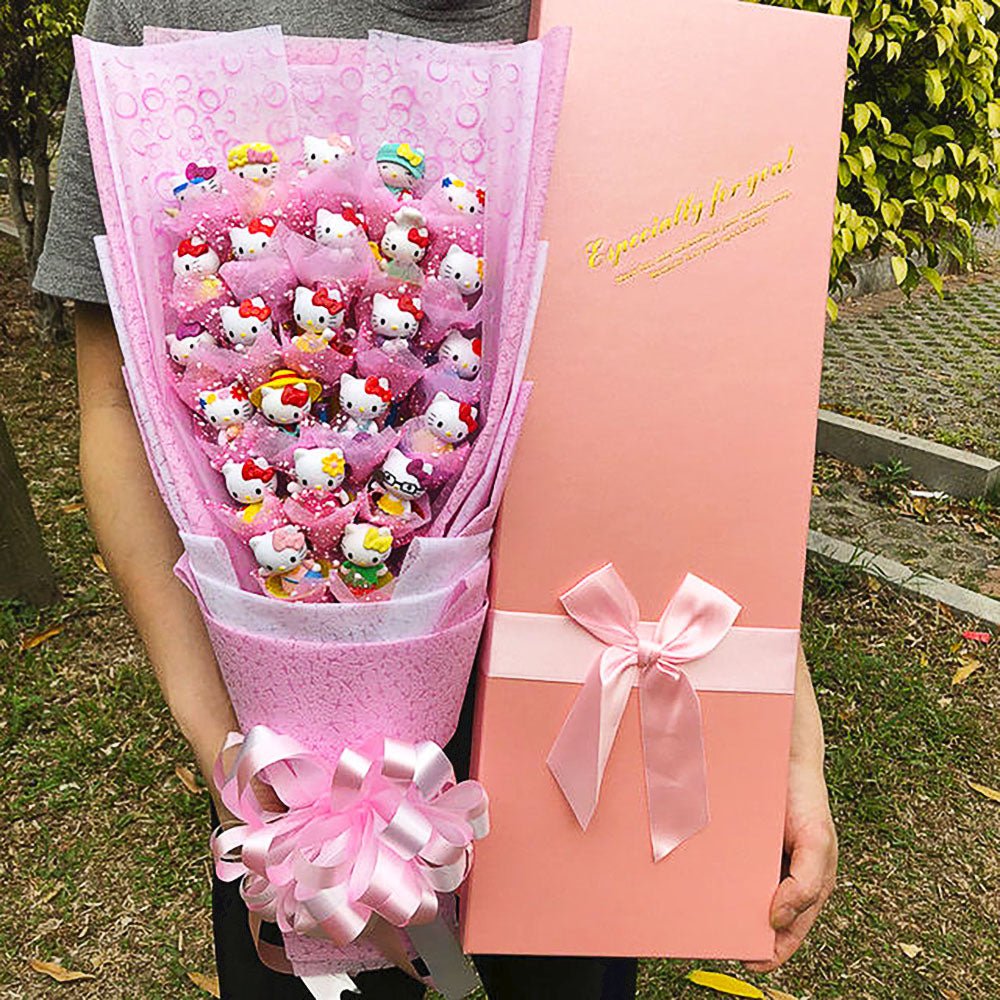 Hello Kitty Bouquet Led Light Bouquet Kawaii Plush Toys Stuffed Flower For Girl HK78 - Lusy Store LLC