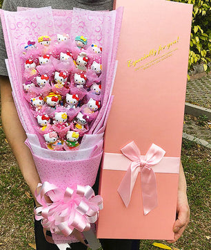 Hello Kitty Bouquet Led Light Bouquet Kawaii Plush Toys Stuffed Flower For Girl HK78 - Lusy Store LLC