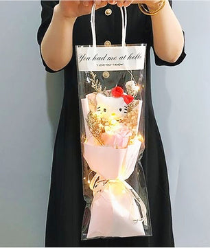 Hello Kitty Bouquet Led Light Bouquet My Melody Cinnamoroll Kuromi Kawaii Plush Toys Stuffed Flower For Girl HK78-2 - Lusy Store LLC