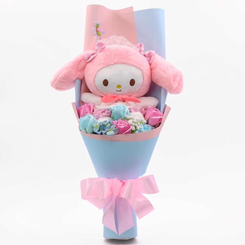 Hello Kitty Bouquet Sanrio Kawaii Plush Toy Soft Stuffed Graduation Birthday Gifts - Lusy Store LLC