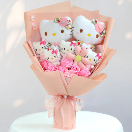 Hello Kitty Bouquet Sanrio Kawaii Plush Toy Soft Stuffed Graduation Birthday Gifts - Lusy Store LLC