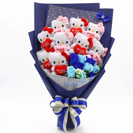 Hello Kitty Bouquet Sanrio Kawaii Plush Toy Soft Stuffed Graduation Birthday Gifts - Lusy Store LLC