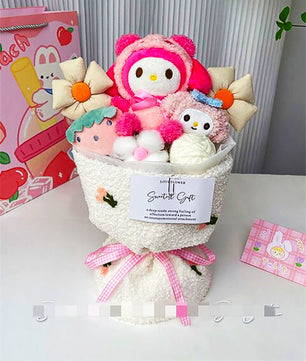 Hello Kitty Bouquet Sanrio Plush Stuffed Cute Soap Flower Gift Box HK79 - Lusy Store LLC