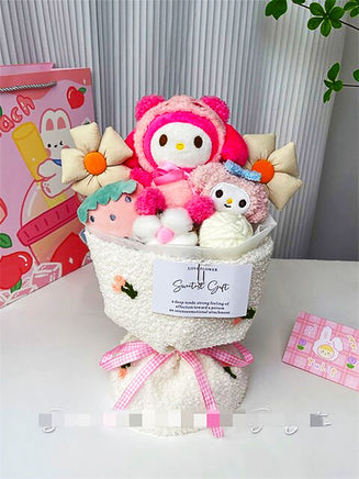 Hello Kitty Bouquet Sanrio Plush Stuffed Cute Soap Flower Gift Box HK79 - Lusy Store LLC