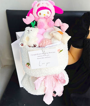 Hello Kitty Bouquet Sanrio Plush Stuffed Cute Soap Flower Gift Box HK79 - Lusy Store LLC