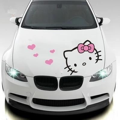 Hello kitty canopy car sticker cartoon cute pull head cover body decoration car sticker - Lusy Store