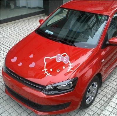 Hello kitty canopy car sticker cartoon cute pull head cover body decoration car sticker - Lusy Store