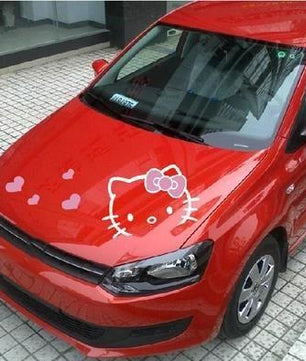Hello kitty canopy car sticker cartoon cute pull head cover body decoration car sticker - Lusy Store