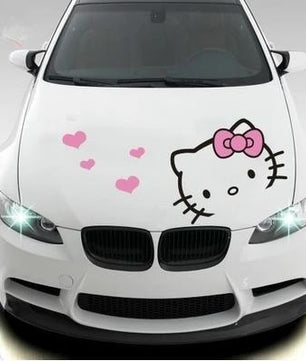 Hello kitty canopy car sticker cartoon cute pull head cover body decoration car sticker - Lusy Store