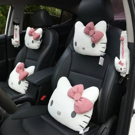 Hello Kitty Car Pillow Sanrio Kawaii Melody Neck Headrest Pillow Car Accessories Waist Safety Belt Shoulder Protection - Lusy Store LLC