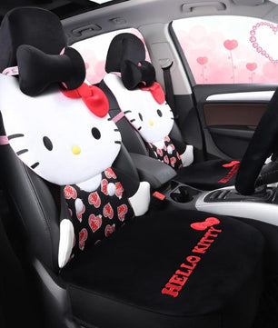 Hello kitty car seat cover warm plush car cushion set in winter auto-covers accessories universal for all cars styling - Lusy Store
