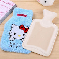 Hello kitty cartoon pink rubber hot water bottle water bag liner plush toys kids hand warmer
