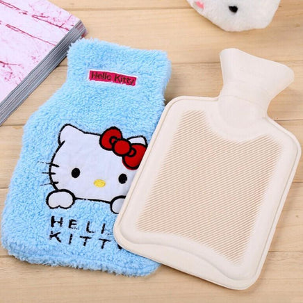 Hello kitty cartoon pink rubber hot water bottle water bag liner plush toys kids hand warmer