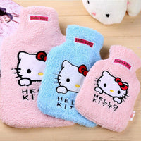 Hello kitty cartoon pink rubber hot water bottle water bag liner plush toys kids hand warmer