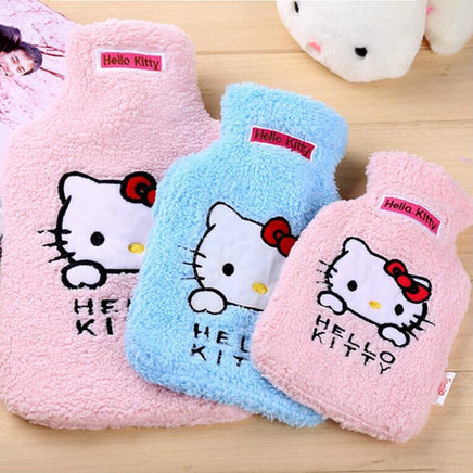 Hello kitty cartoon pink rubber hot water bottle water bag liner plush toys kids hand warmer