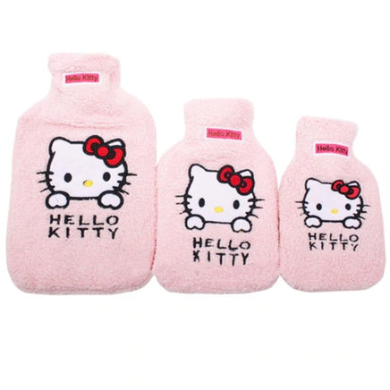 Hello kitty cartoon pink rubber hot water bottle water bag liner plush toys kids hand warmer