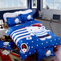 Hello Kitty cat Duvet Cover Sets Soft Polyester Bed Linen Flat Bed Sheet - Lusy Store