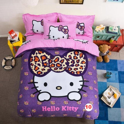 Hello Kitty cat Duvet Cover Sets Soft Polyester Bed Linen Flat Bed Sheet - Lusy Store