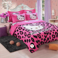 Hello Kitty cat Duvet Cover Sets Soft Polyester Bed Linen Flat Bed Sheet - Lusy Store