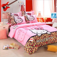 Hello Kitty cat Duvet Cover Sets Soft Polyester Bed Linen Flat Bed Sheet - Lusy Store