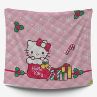 Hello Kitty Christmas Bedding Set for a Joyful Season Pink Quilted - Lusy Store LLC