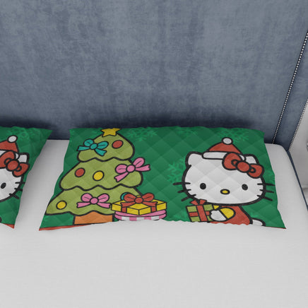 Hello Kitty Christmas Bedding Set Quilted Comfort Festive Feline Delight - Lusy Store LLC