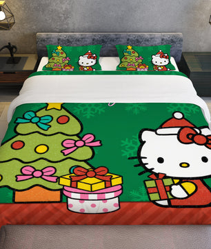 Hello Kitty Christmas Bedding Set Quilted Comfort Festive Feline Delight - Lusy Store LLC