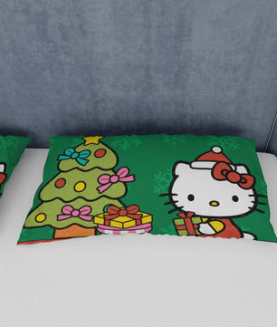 Hello Kitty Christmas Bedding Set Quilted Comfort Festive Feline Delight - Lusy Store LLC