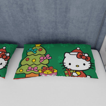 Hello Kitty Christmas Bedding Set Quilted Comfort Festive Feline Delight - Lusy Store LLC