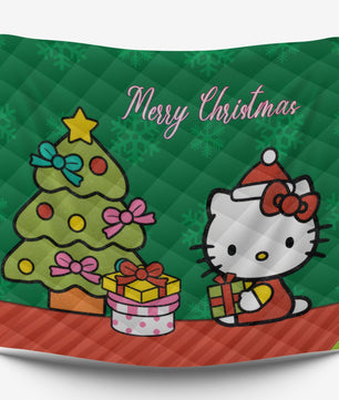 Hello Kitty Christmas Bedding Set Quilted Comfort Festive Feline Delight - Lusy Store LLC