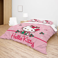 Hello Kitty Christmas Bedding Set to Spread Holiday Cheer Pink Bedding Set for a Charming Bedroom - Lusy Store LLC