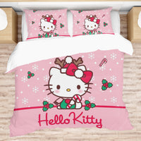 Hello Kitty Christmas Bedding Set to Spread Holiday Cheer Pink Bedding Set for a Charming Bedroom - Lusy Store LLC