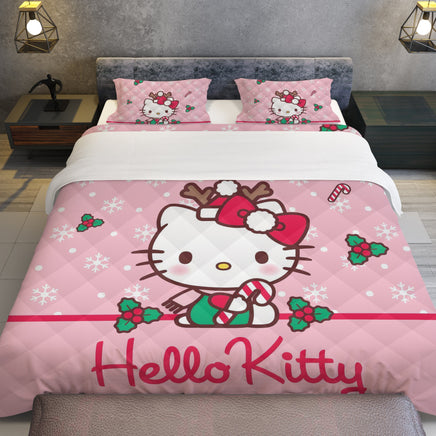 Hello Kitty Christmas Bedding Set to Spread Holiday Cheer Pink Bedding Set for a Charming Bedroom - Lusy Store LLC