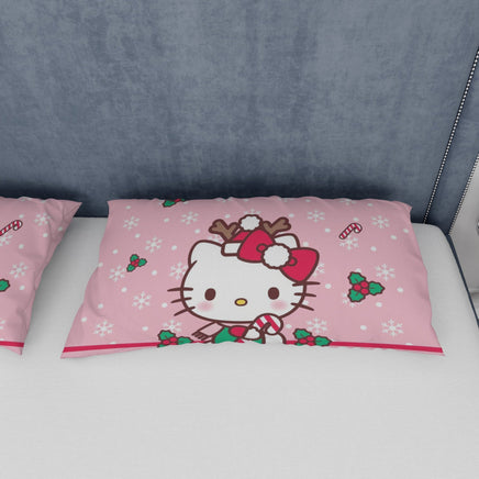 Hello Kitty Christmas Bedding Set to Spread Holiday Cheer Pink Bedding Set for a Charming Bedroom - Lusy Store LLC