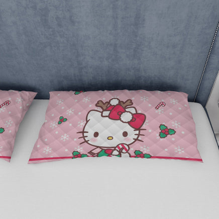 Hello Kitty Christmas Bedding Set to Spread Holiday Cheer Pink Bedding Set for a Charming Bedroom - Lusy Store LLC