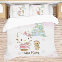 Hello Kitty Christmas Delights - Hello Kitty Bed Set for a Cozy Slumber - Lusy Store LLC