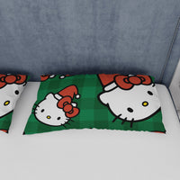 Hello Kitty Christmas Quilted Bedding Set Green Cozy Christmas Cuddles - Lusy Store LLC