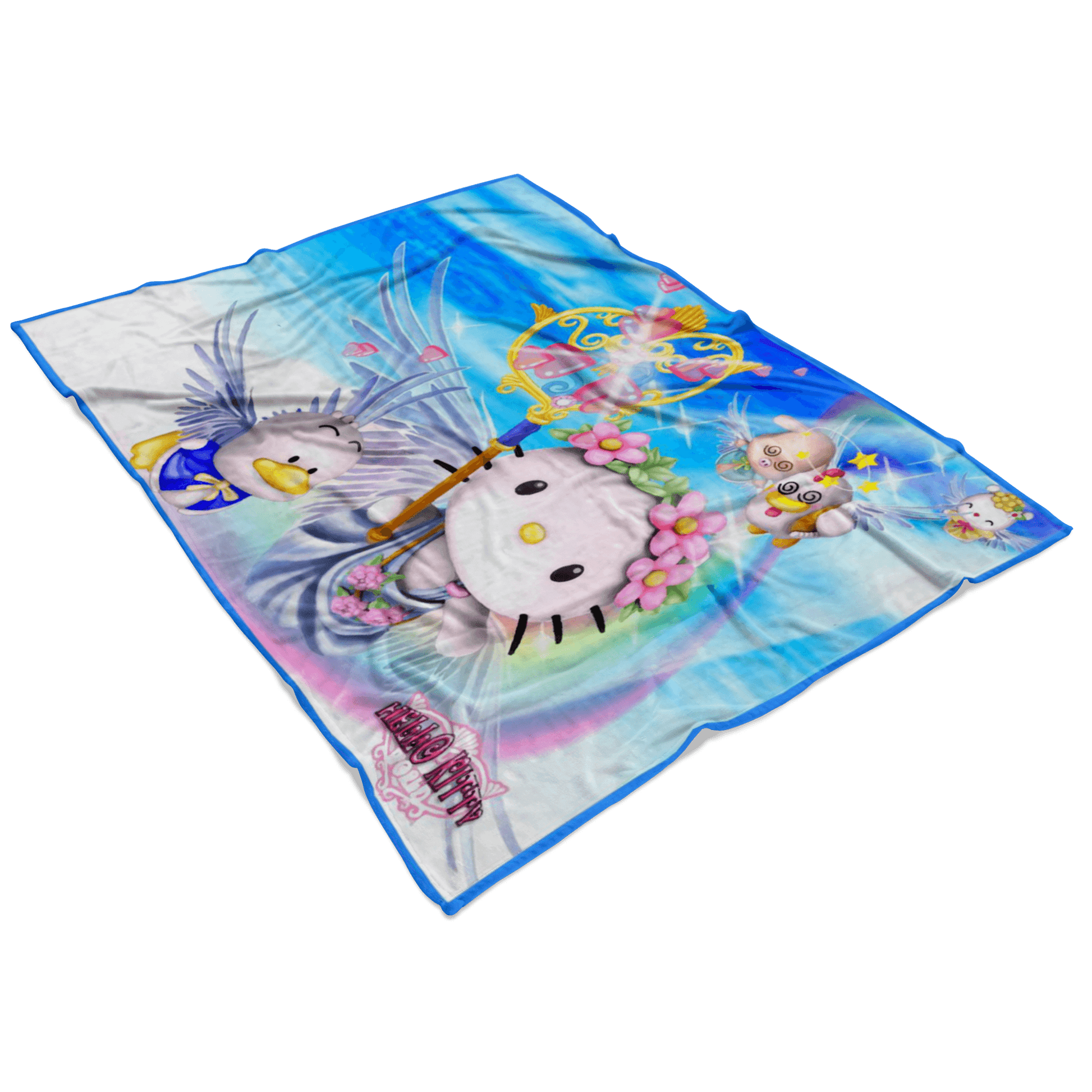 Hello Kitty Colorful Fleece Blanket Lightweight Supremely Soft Funny - Lusy Store
