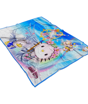 Hello Kitty Colorful Fleece Blanket Lightweight Supremely Soft Funny - Lusy Store