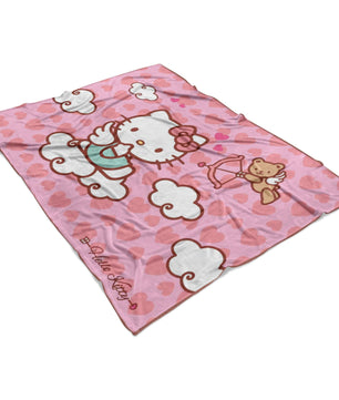 Hello Kitty Cupid Fleece Blanket Lightweight Supremely Soft - Lusy Store