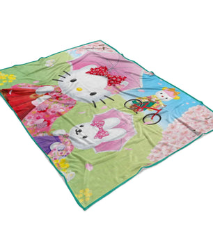 Hello Kitty Cute Fleece Blanket Lightweight Supremely Soft Colorful - Lusy Store