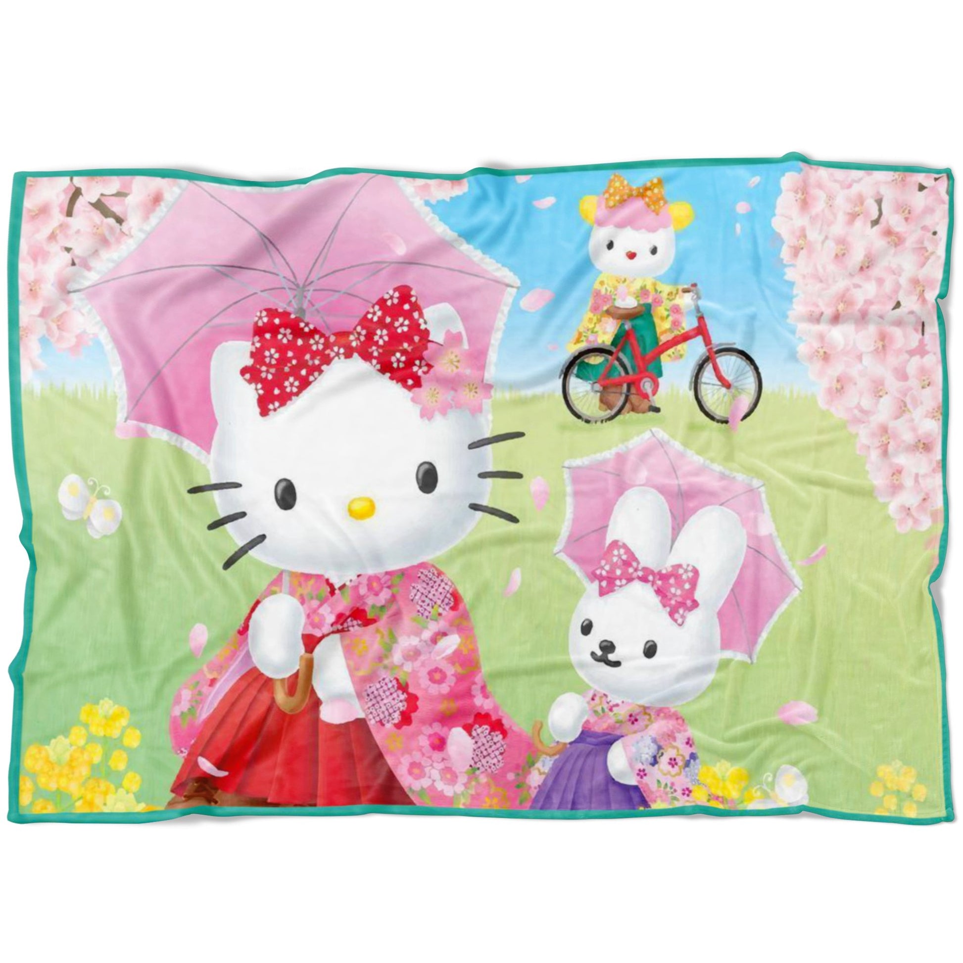 Hello Kitty Cute Fleece Blanket Lightweight Supremely Soft Colorful - Lusy Store